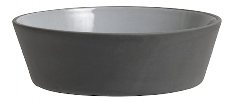 Skål Stengods Svart/Vit Large