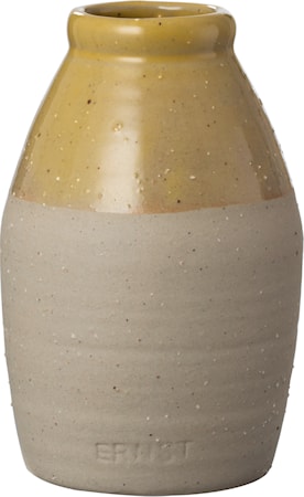 Vas halvglaserad 11 cm - Sand/Gul