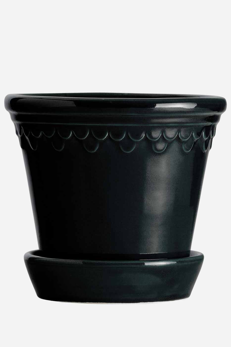 Kruka Köpenhamn 25 cm svart inkl. fat