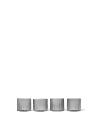 Ripple Glas Låg Set om 4 Smoked Grey