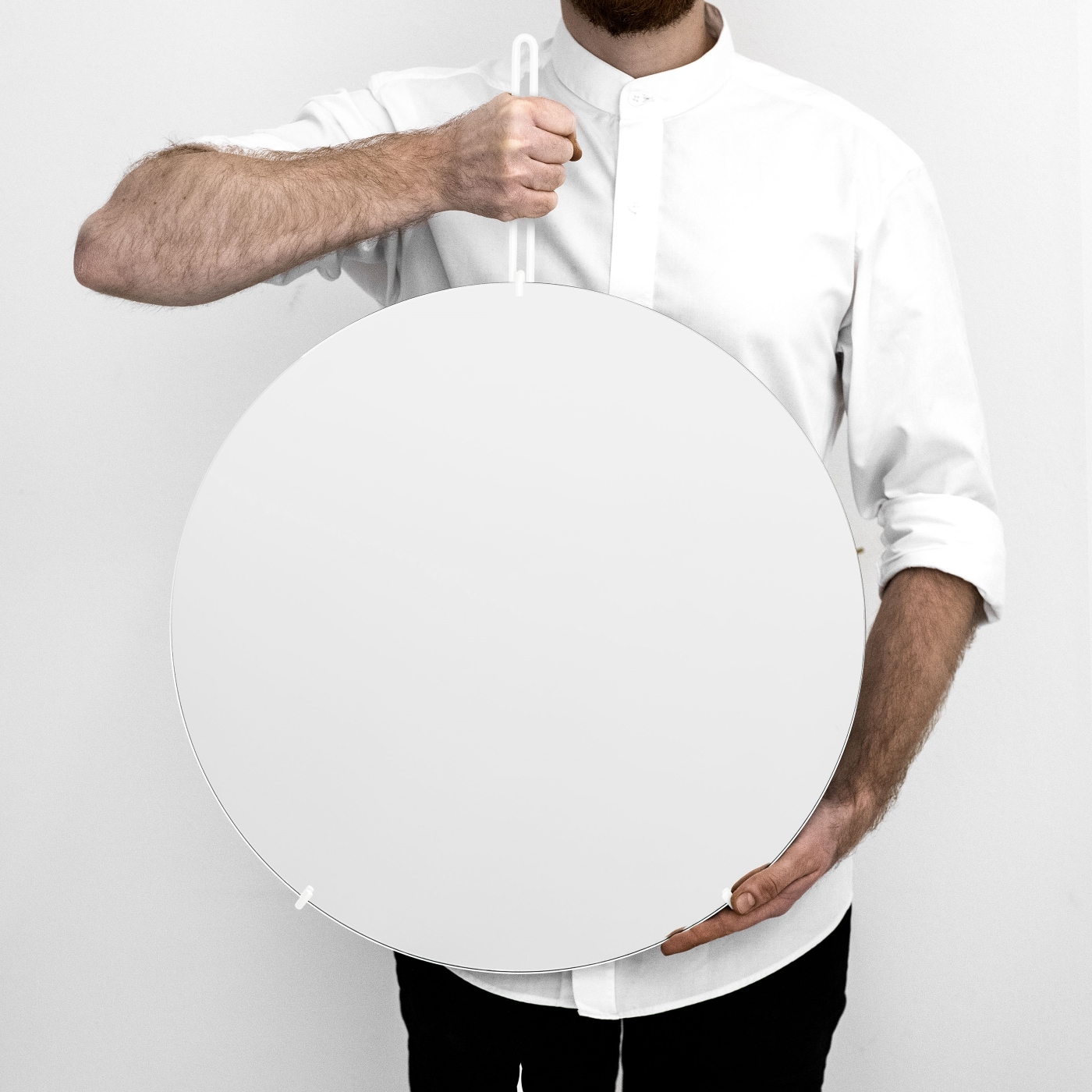 Spegel Ø50cm WALL MIRROR vit, MOEBE