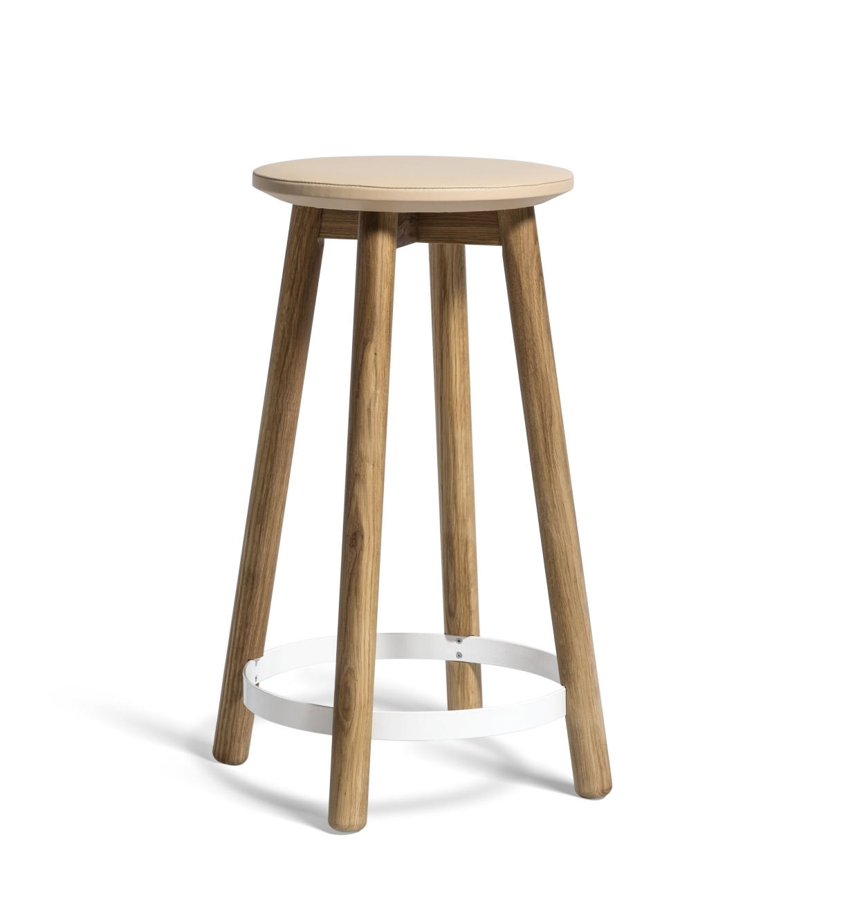 Barstol P1 75 cm ekben ljust skinn, Mavis