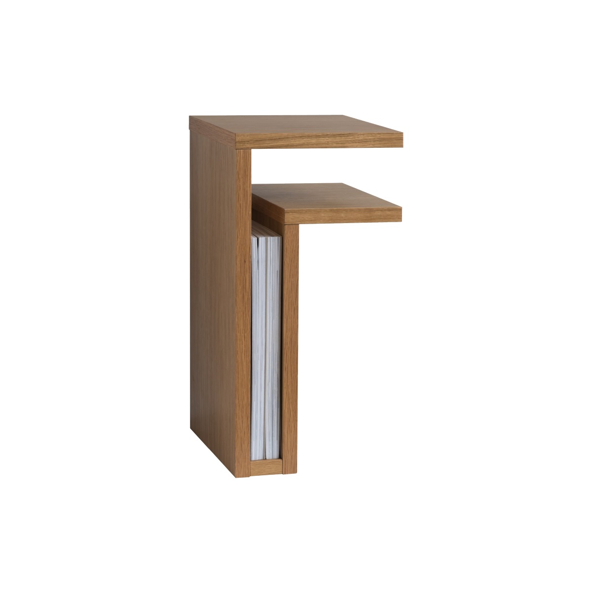 Vägghängt sängbord F-shelf ek höger, Maze
