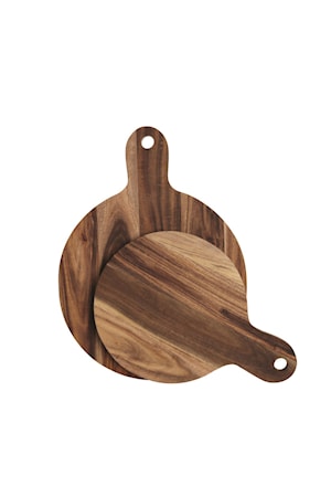 Skärbräda 2-pack Ø 22 cm Akacia