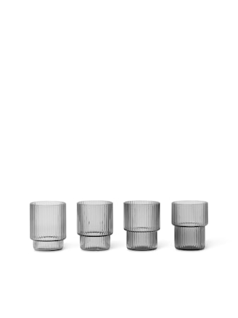 Ripple Små Glas 4-pack Smoked Grey