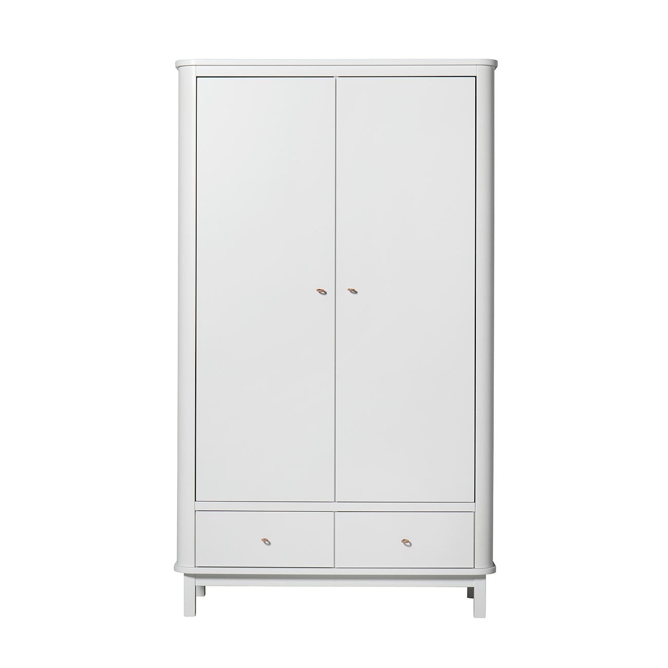 Garderob 2 dörrar Wood vit/ vit, Oliver Furniture