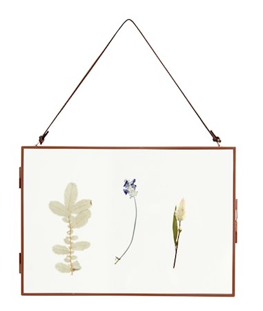 Meta Ram med Torkade blommor Horizontal Mörkröd