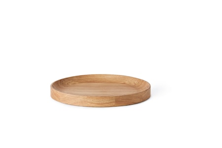Carved Träbricka Rund Oljad Ek