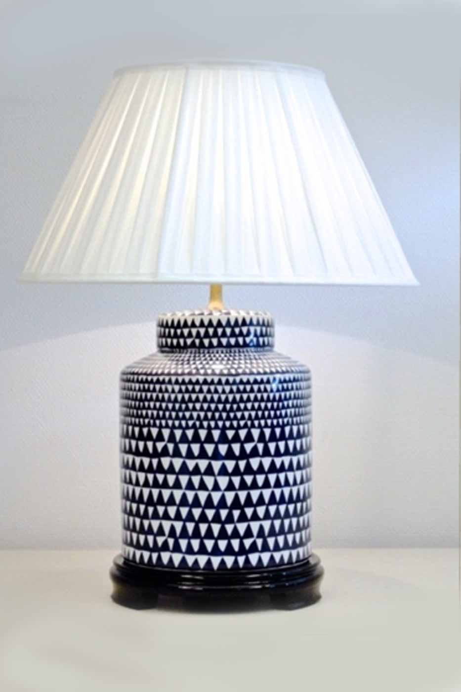 Lampfot Harlekin 40cm blå/vit