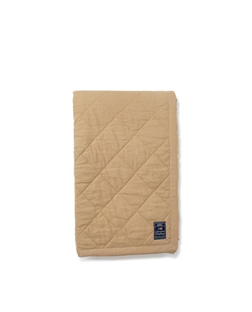 Quilted Linen/Viscose Överkast Beige 160x240cm