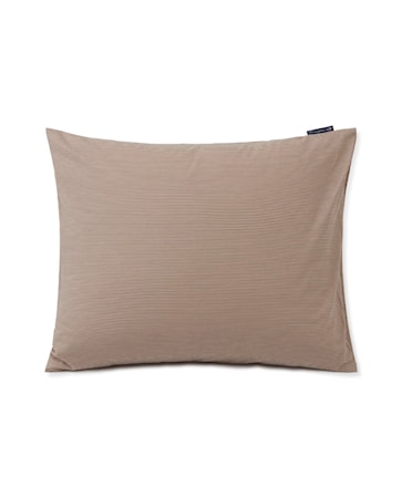 Örngott Beige/Grå Randig Bomull Poplin
