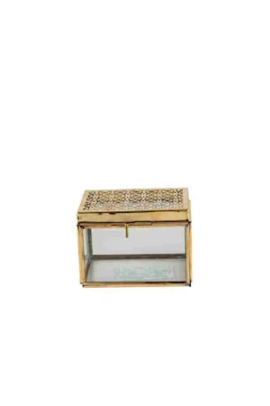 Box Limbo Small Skrin/Låda Glas/Mässing H 10, B 9,5, L 13,5 cm Glas/Mässing
