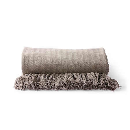 Cotton Zigzag Filt Taupe 130x170 cm
