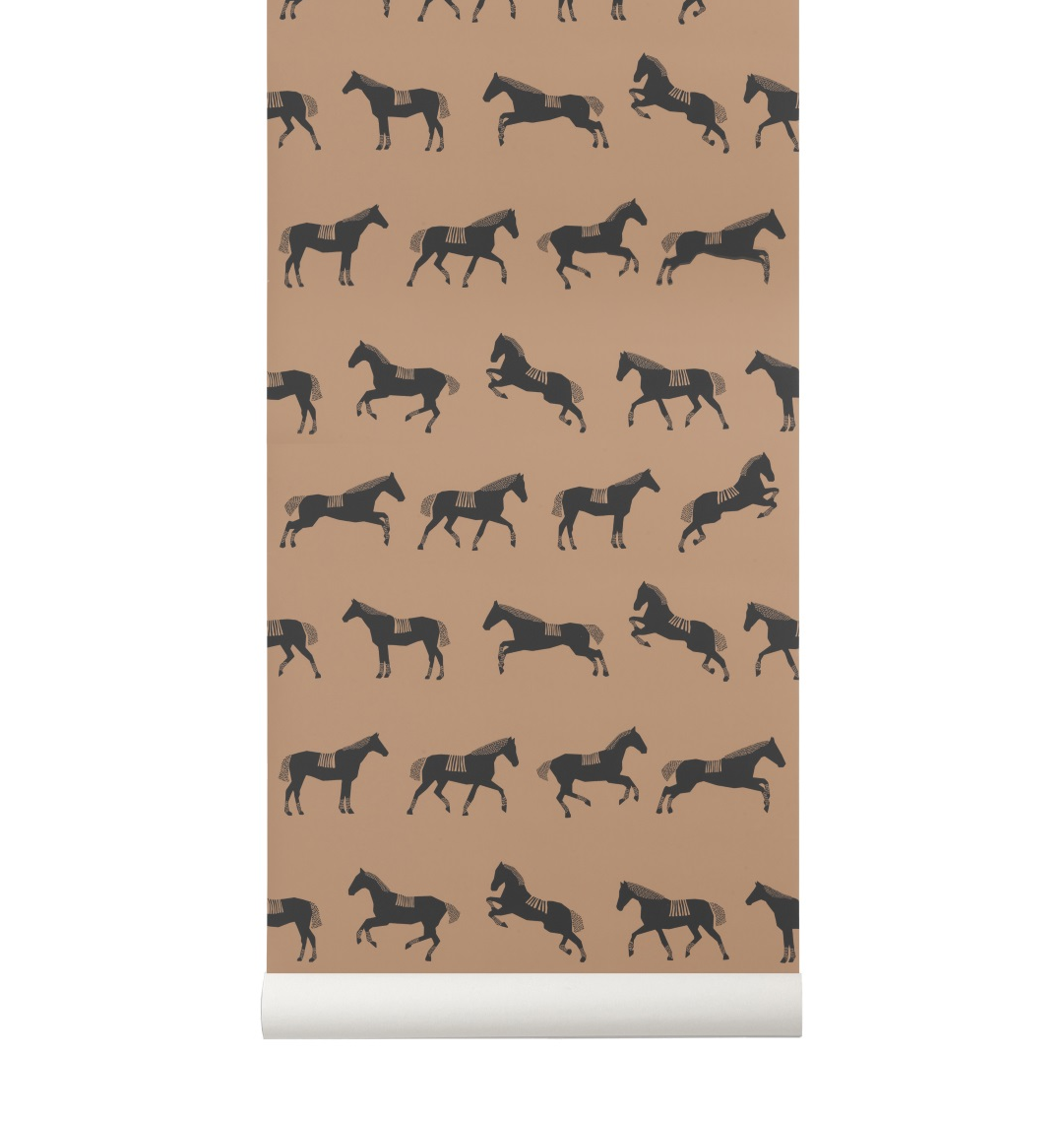 Barntapet HORSE brun, Ferm Living Kids