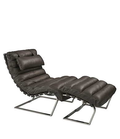 GORMLEY loung & footstool pure dye graphite