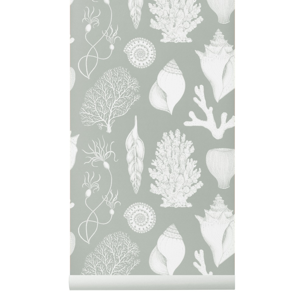 Tapet aqua Shells Katie Scott, Ferm Living