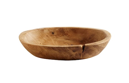 Skål Peanut Natur Teakrod 19x5x25 cm