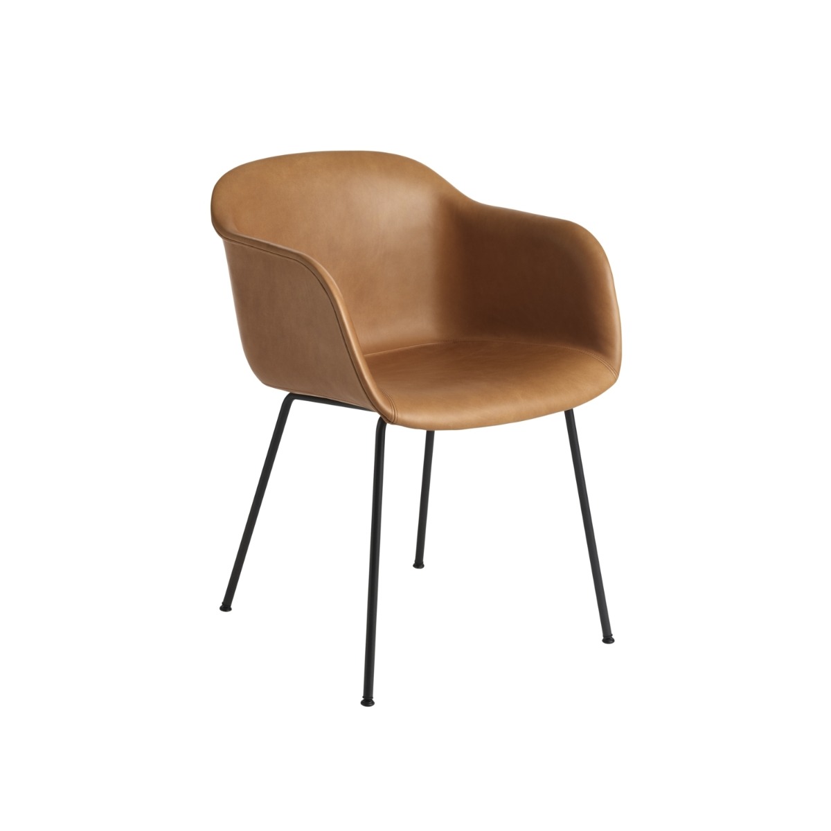 Muuto Stol Fiber Skinn tube cognac/svart