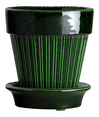 Simona Kruka med fat Glazed Green Emerald 16 cm