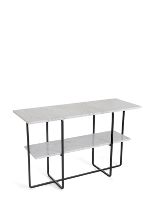 Council Sidobord Vit Marmor med Svart Ram