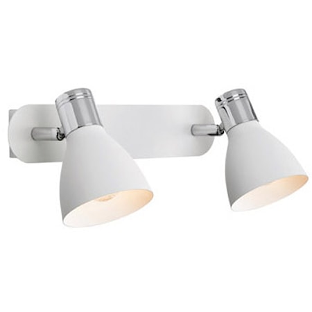 Huseby Vägglampa 2 Ljus Krom/Vit