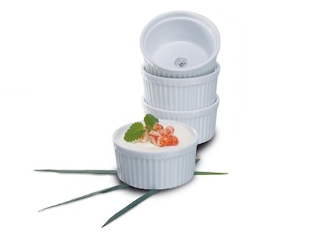 Suffléform Portionsstorlek 4 pack i Vitt Porslin 9,5 cm