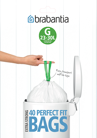 Avfallspåsar H, 40/50/60Ltr [Dispenser Pack med 30 påsar] White