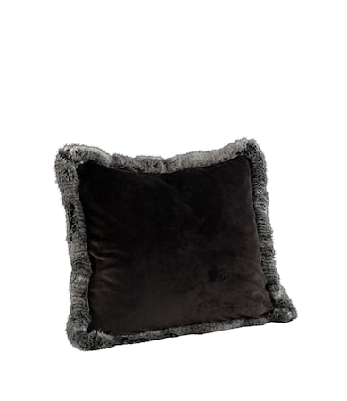 Leia Stripe Grey Velboa Kuddfodral 60x60 Grå
