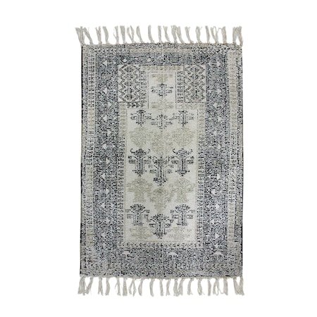 Printed bathmat Black/White overtufted 60x90 cm