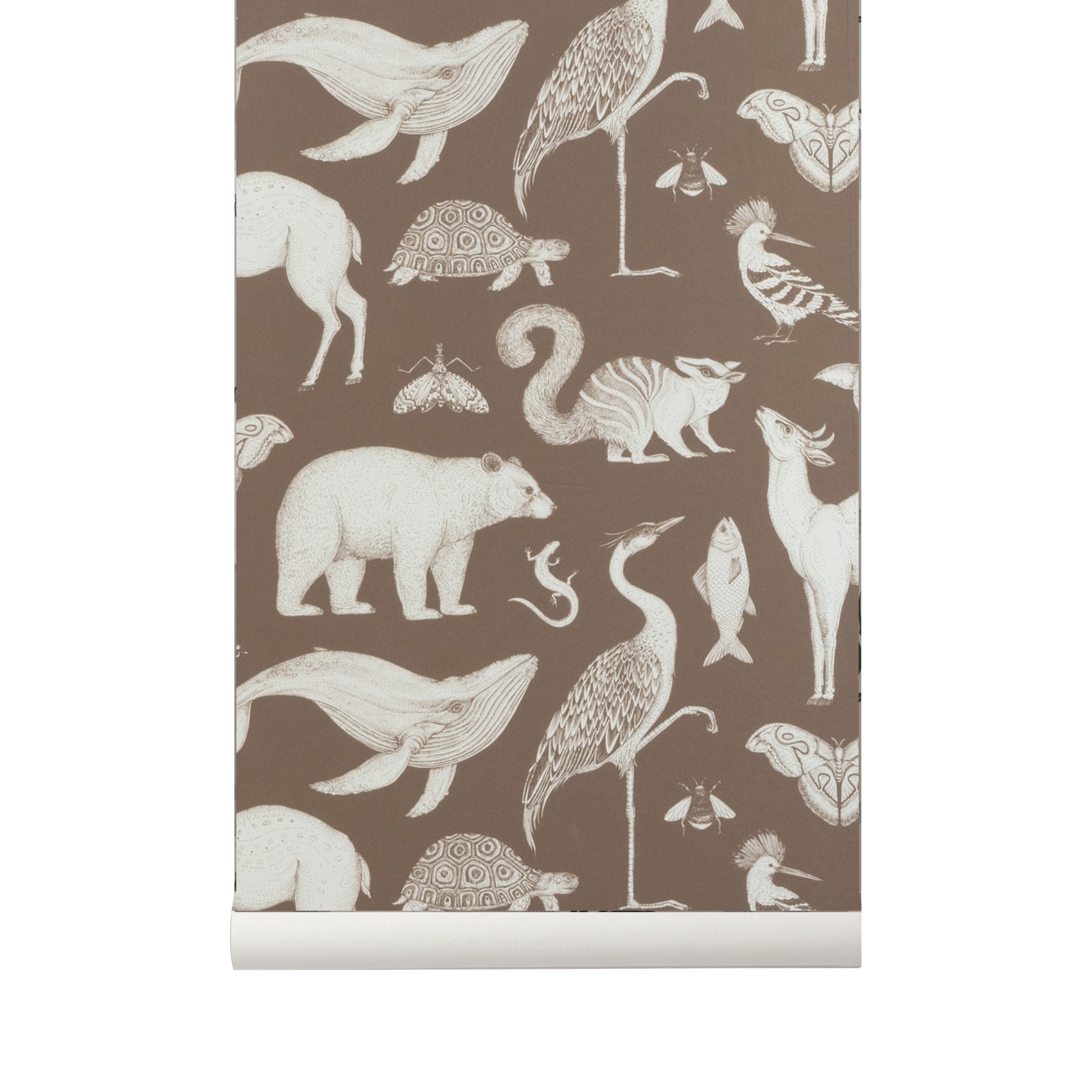 Tapet Animals Katie Scott toffee, Ferm Living