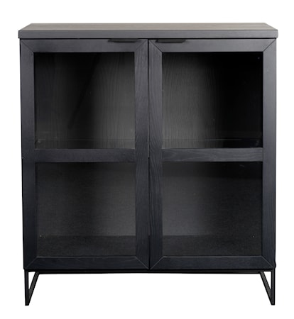 Everett Skåp Svart ek m glasdörr 105 cm