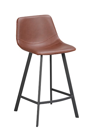 Auburn Barstol Brunt Konstläder/svarta Metallben