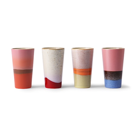 Ceramic 70's Lattemugg 4 st