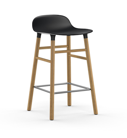 Form Barstol Svart/Ek 65 cm