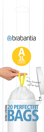 Avfallspåsar A, 3Ltr [20 påsar/rulle] White