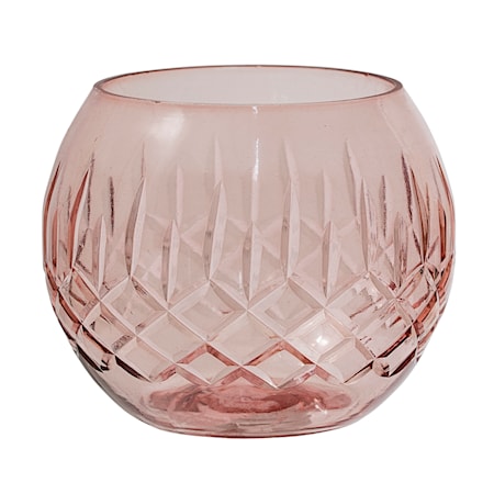 Ljuslykta Rosa Runt Glas