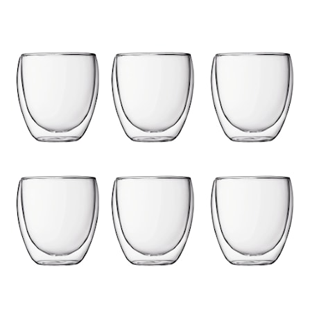Pavina Dubbelväggat Teglas 25 cl 6 st