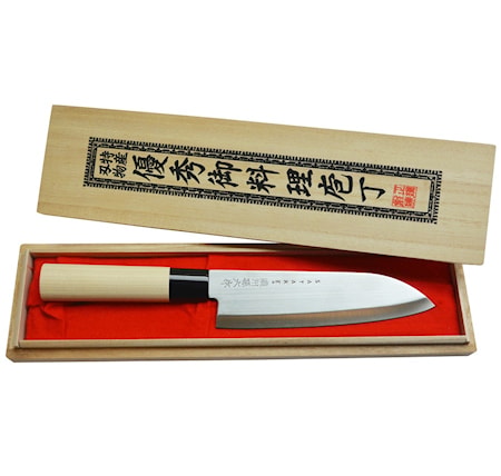 Houcho Santokukniv 17 cm i Balsabox