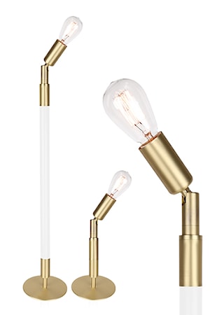 Bordslampa Mr Hyde Mattvit/Borstad Mässing