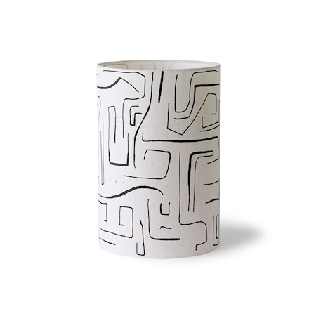 Printed Cylinder Lampskärm Black lines ø25