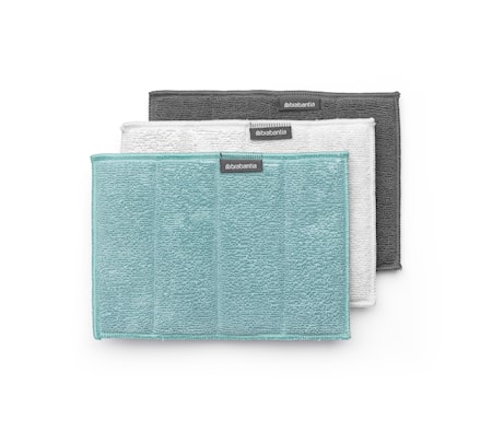 Rengöringssvampar Mikrofiber Set med 3 st Mörkgrå, Ljus Grå, Mint