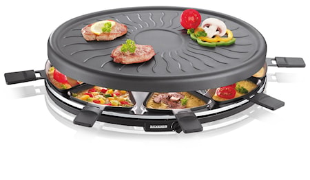 Raclettegrill Rund med 8 pannor