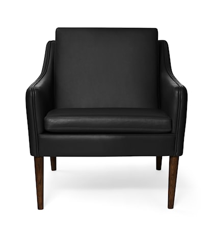 Mr. Olsen Lounge Chair Svart Läder Valnöt