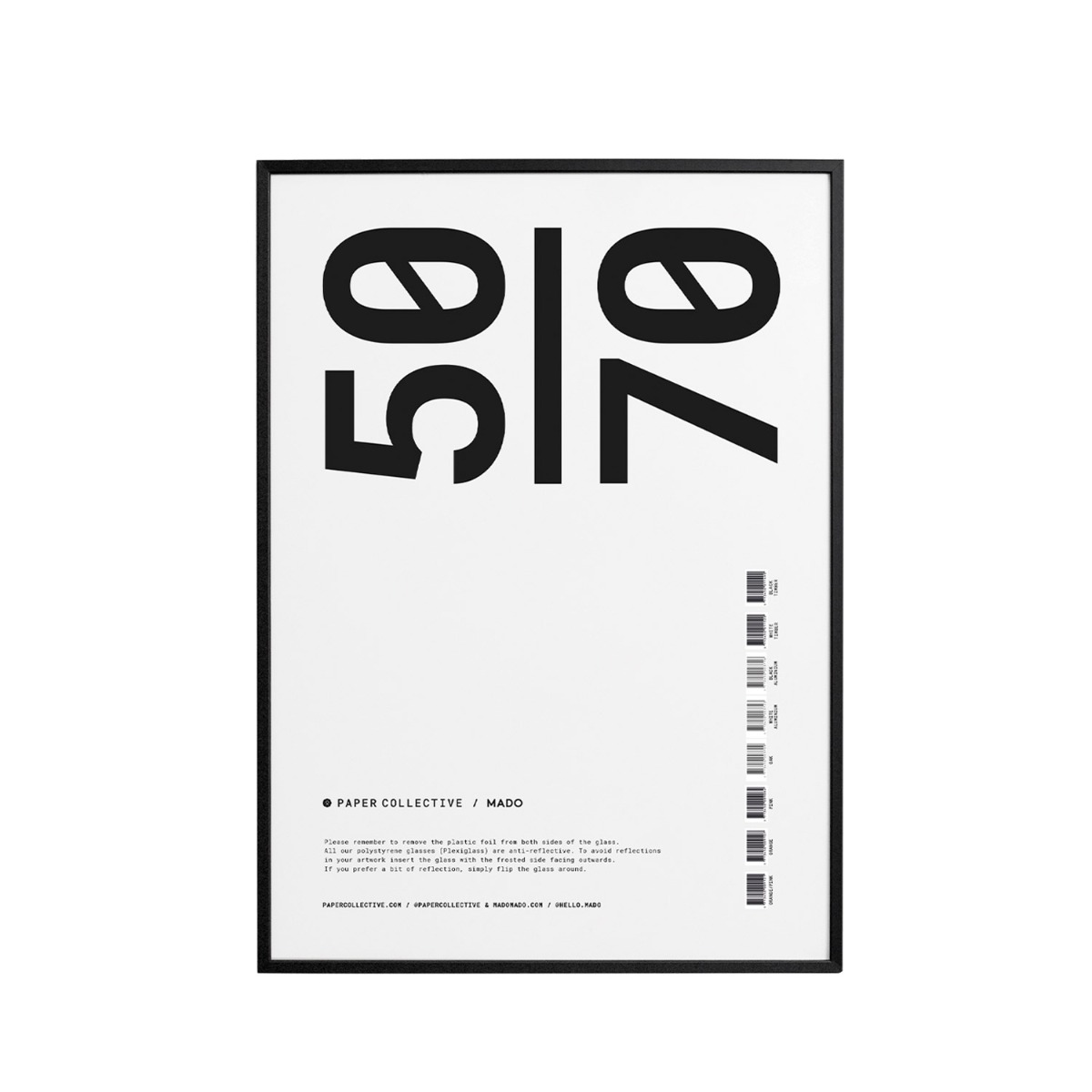 Paper Collective Ram Trä Plexi Svart 50x70