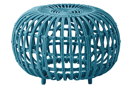 Alu rattan ottoman – Ø55, Blue