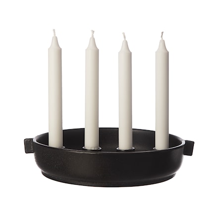 Adventsljusstake m öra Svart