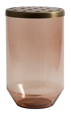Glasvas metallock 20cm Orange