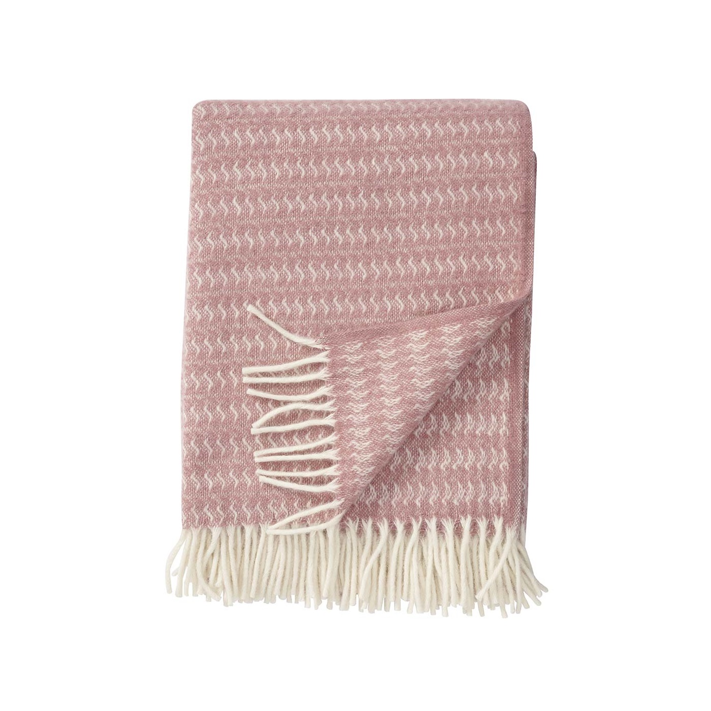 Pläd SUMBA rosa ekologisk lammull, Klippan Yllefabrik