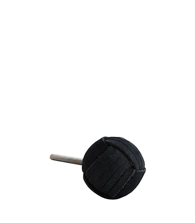 Knopp i läder Ø 3,5 cm - Svart