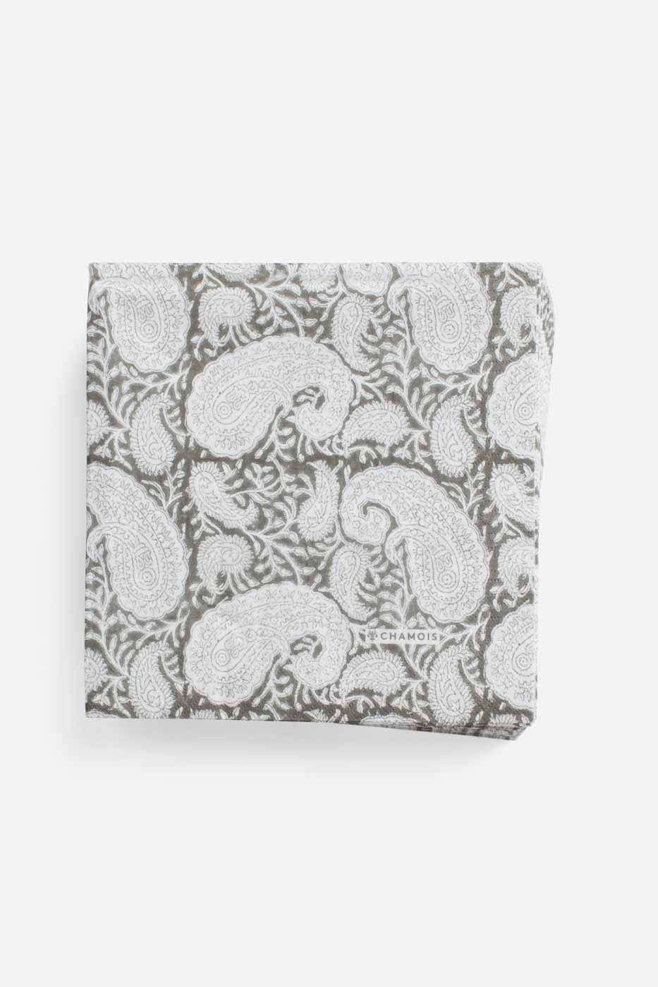Servett Big Paisley ljusgrå 40x40